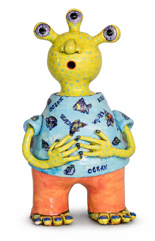 Large Grand Shoreling monster sculpture with sculpted details and ocean-inspired glaze.