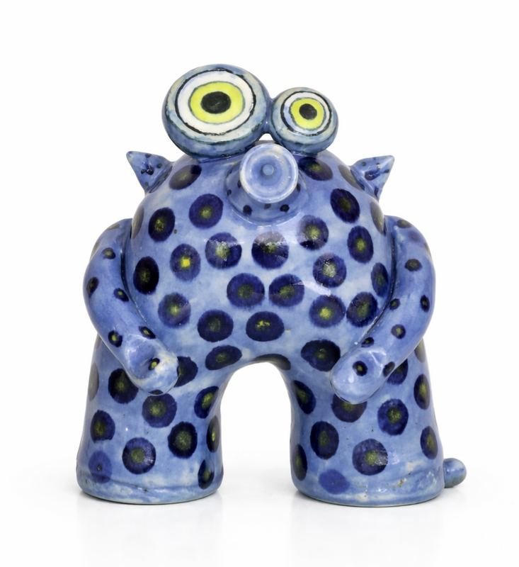 Handmade Shoreling clay monster with earthy coastal glaze