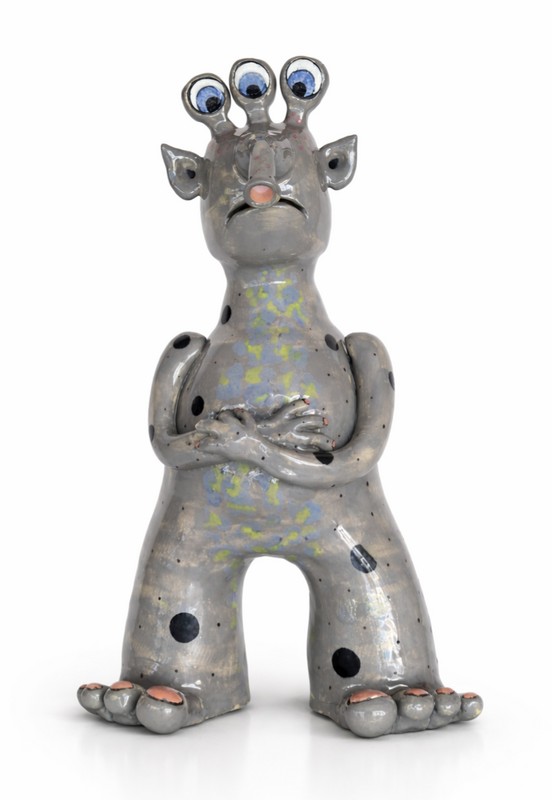 Unique ceramic Shoreling monster collectible with organic sculpted features