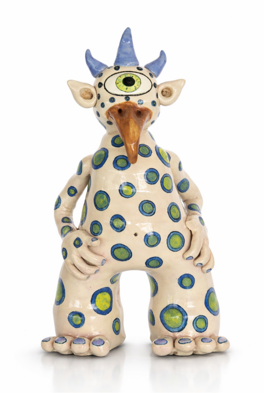 Shoreling Whimsical stoneware monster art piece handcrafted from kiln-fired clay