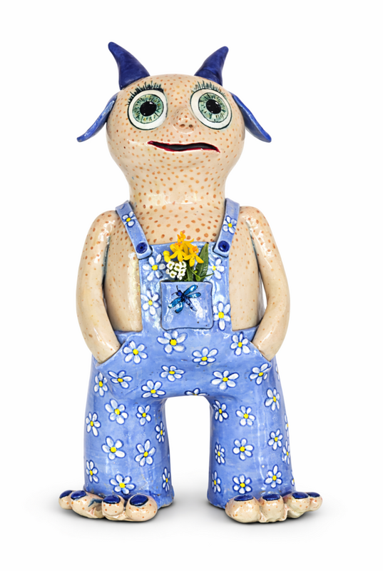 Kiln-fired ceramic monster gift for art and pottery lovers