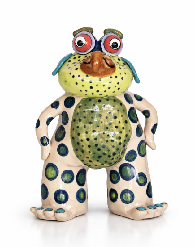 clay Shoreling monster figurine with hand-sculpted details and glossy glaze